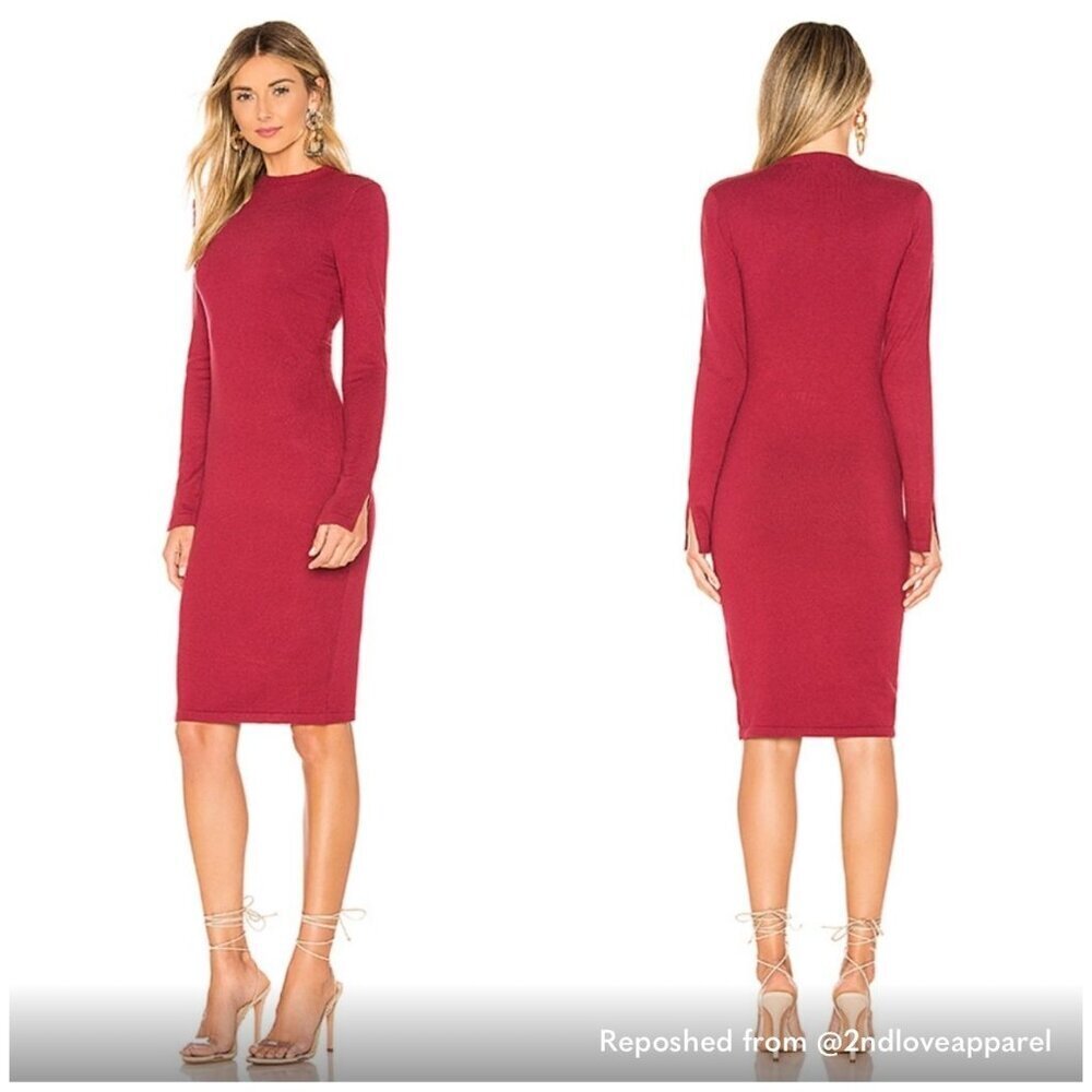 Lovers + Friends Vik Sweater Dress Mock Neck Size Medium Long Sleeve Polyester B